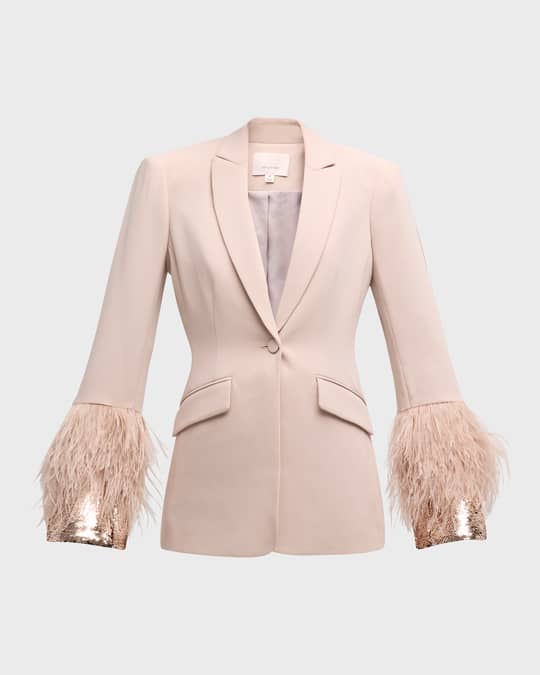 Cinq a sept feather jacket top