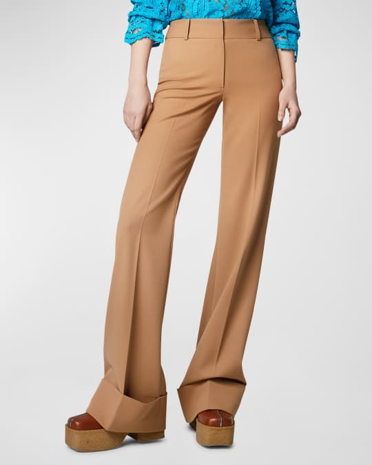 Wide leg cuffed pants top