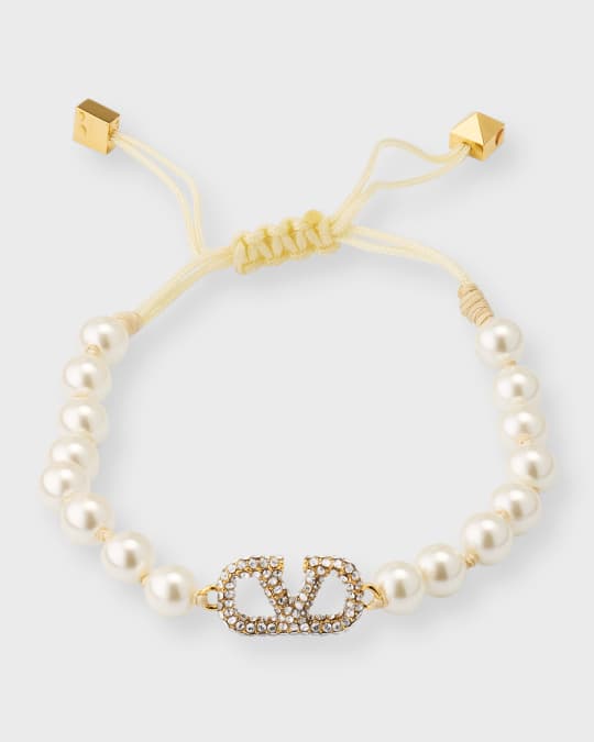 ブレスレット Valentino Garavani VLOGO SIGNATURE PEARL BRACELET Valentino Garavani VLogo Signature Bracelet With Pearls
