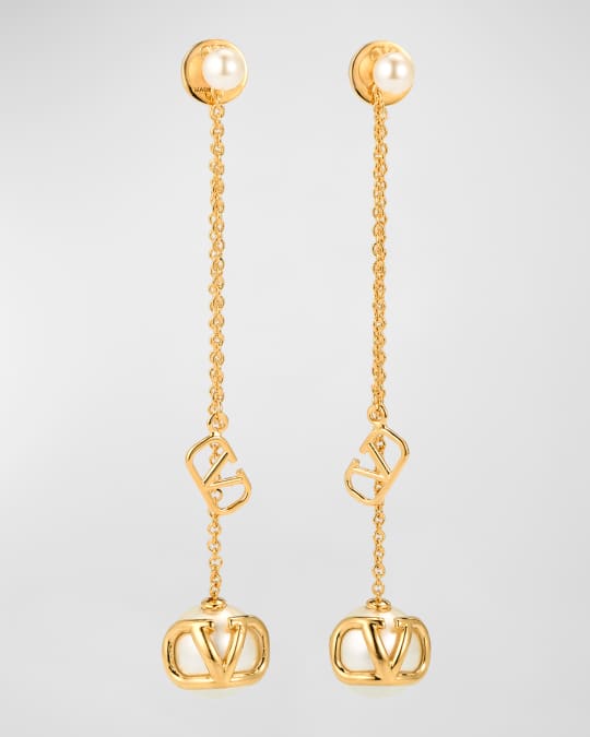Valentino Garavani VLogo Signature Drop Pearl Earrings
