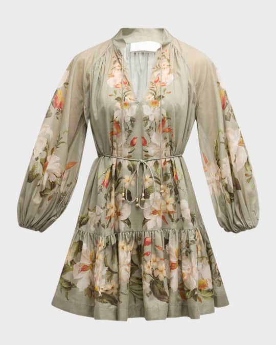 Zimmermann Lexi Floral Billow Mini Dress | Neiman Marcus