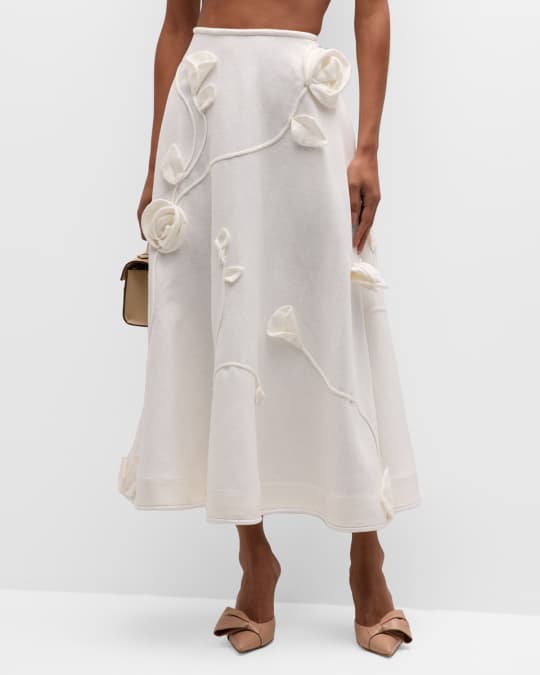 【Zimmermann】MATCHMAKER ROSE FLARE SKIRT フレア スカート Zimmermann Matchmaker Rose Applique Flare Midi Skirt