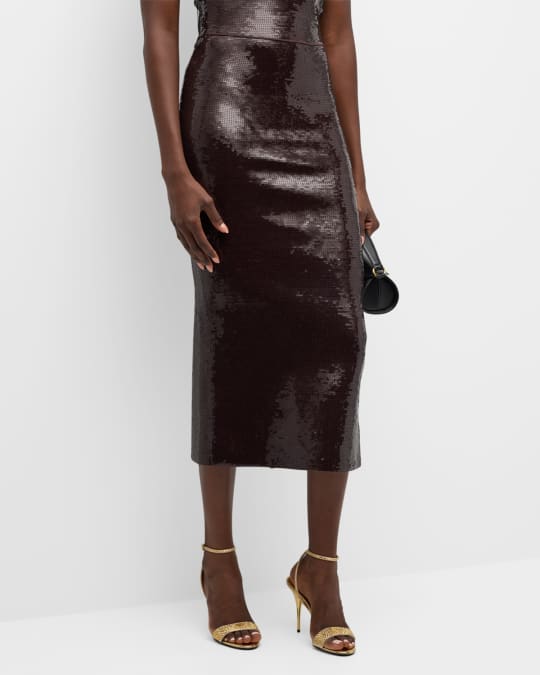 Joan Pull On Sequin Midi Skirt