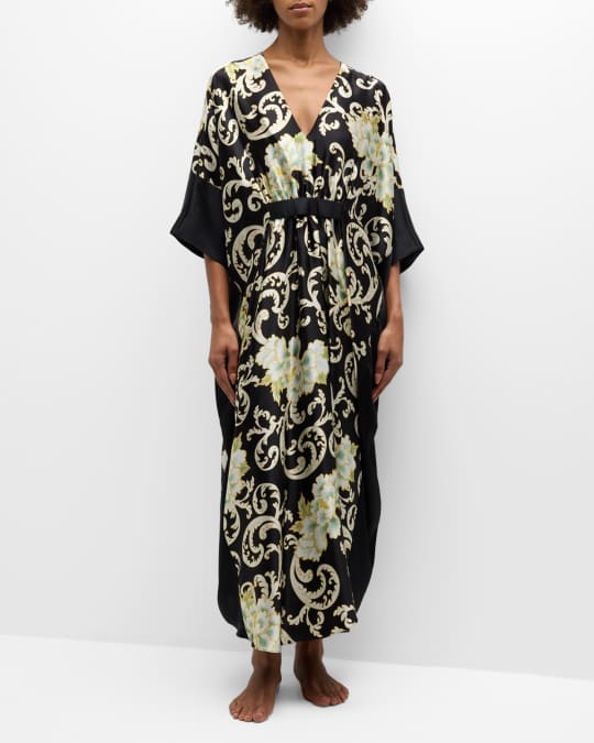 Camille 3 4 Sleeve Floral Print Caftan