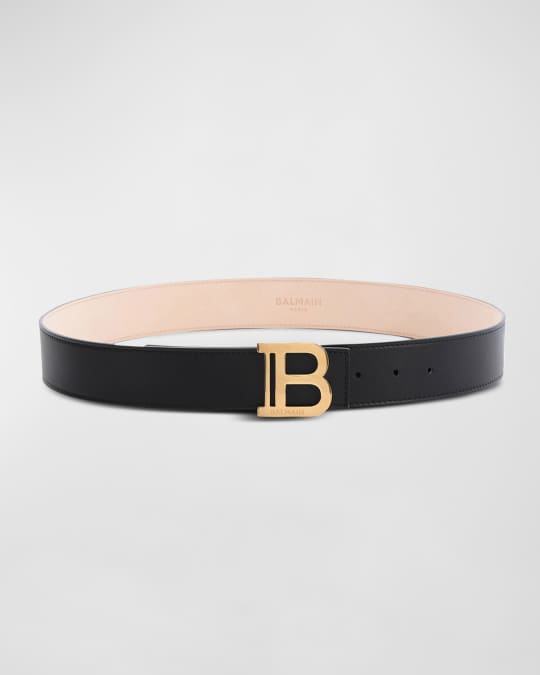 Balmain Leather & Brass B-Belt | Neiman Marcus