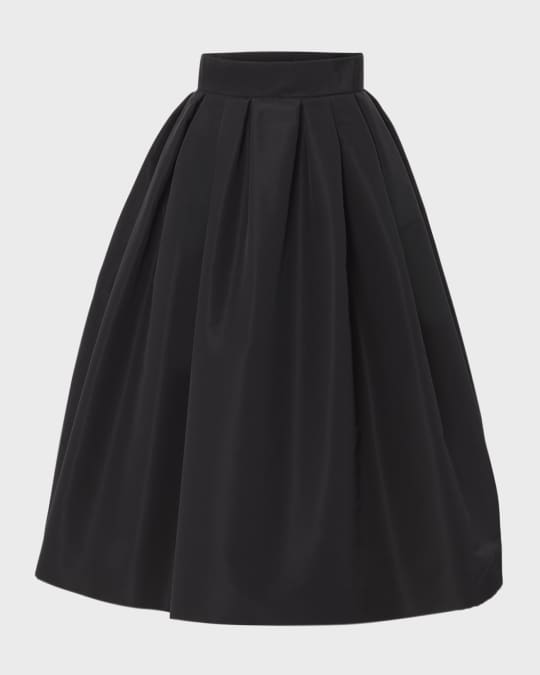 Carolina Herrera High-Waist Pleated Full Midi Skirt | Neiman