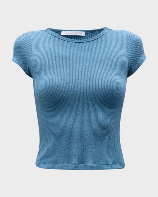 Rib-Knit Crewneck T-Shirt 