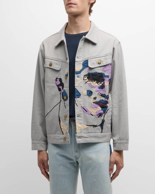 Louis Vuitton Patch Denim Shearling Jacket