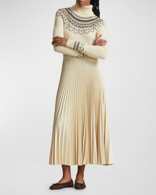 ワンピース LAUREN RALPH LAUREN Woman Dress Beige 253963771 001 Lauren Ralph Lauren Womens Georgette Knee-Length Shift Dress