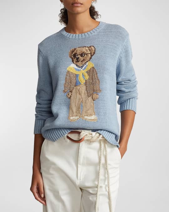 Polo Ralph Lauren Polo Bear Cotton Crewneck Sweater | Neiman Marcus