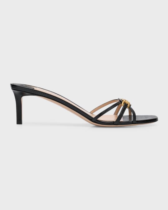 TOM FORD Whitney Embossed Chain Mule Sandals | Neiman Marcus