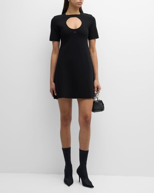 Courreges Holistic Cutout Short-Sleeve Milano Knit Mini