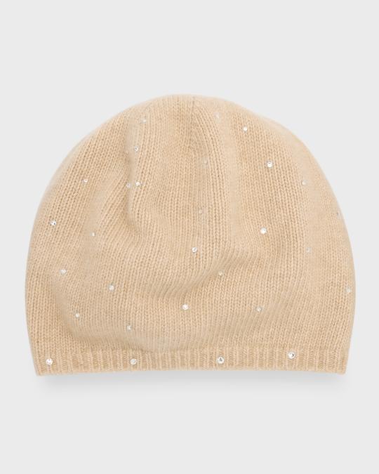 Carolyn Rowan Cashmere Baggy Beanie w/Scattered Swarovski Crystals, OS, NEW Hats – Carolyn Rowan Collection main image 2
