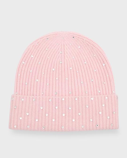 Carolyn Rowan Cashmere Ribbed Cuff Beanie with Crystal  display picture 1
