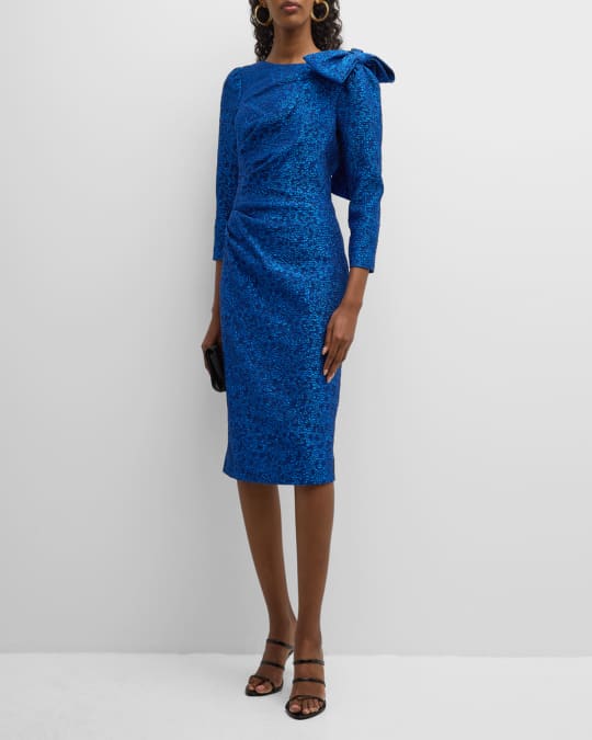 Teri jon bow neck sheath dress sale