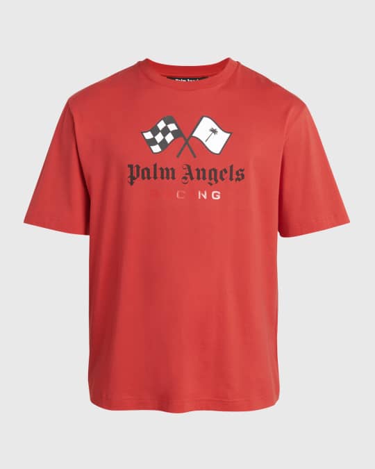 Tシャツ・カットソー Palm Angels PMAA001S24JER001 RACING CLUB T-shirt Palm Angels x Haas Racing Club cotton T-shirt beige/multicolour