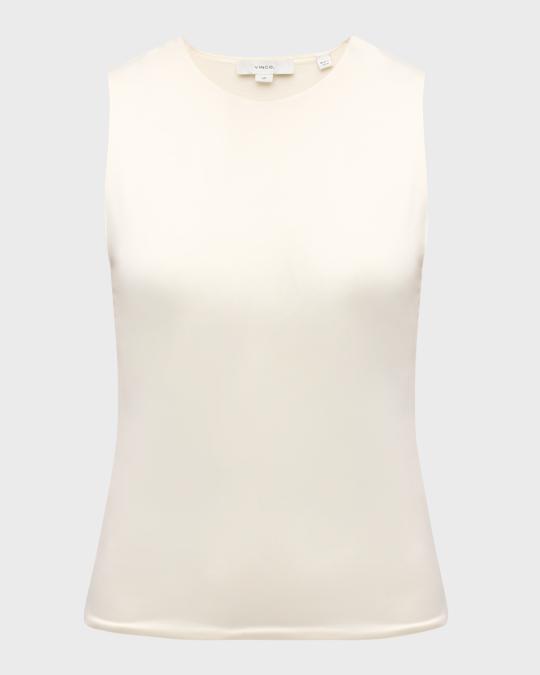 Vince Fitted Crewneck Shell Top | Neiman Marcus