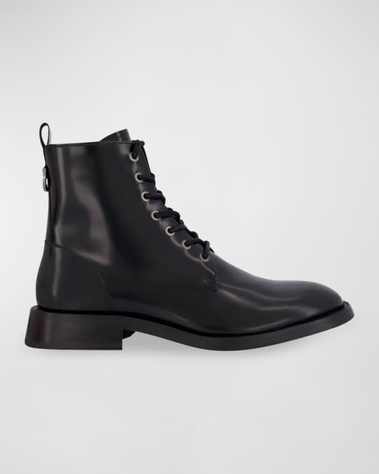 Karl Lagerfeld Paris Men's Box Leather Combat Boots Neiman Marcus