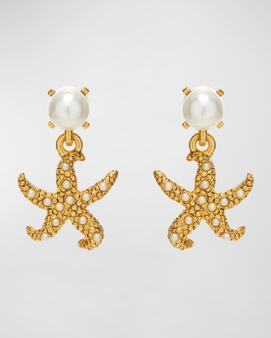 Pearly Starfish Drop Earrings