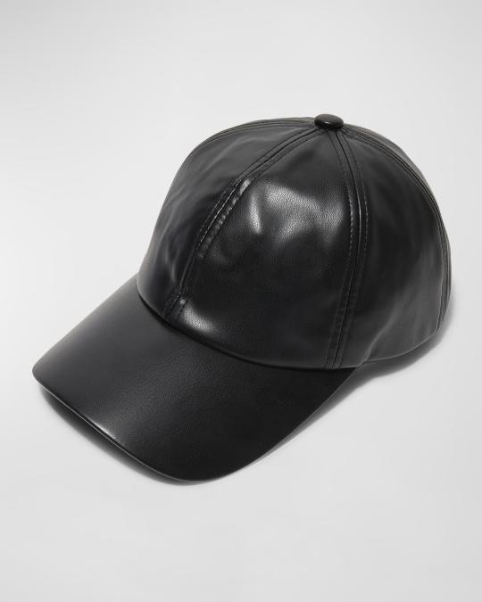 Lele Sadoughi Faux Leather Baseball Cap | Neiman Marcus display picture 1