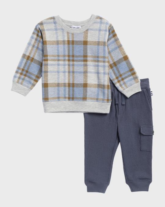 Splendid Boy's Plaid-Print Sweatshirt & Joggers Set, Size 3M-24M ...