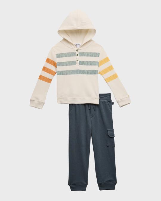 Splendid Boy's Striped Hoodie W/ Joggers Set, Size 2-4 | Neiman Marcus