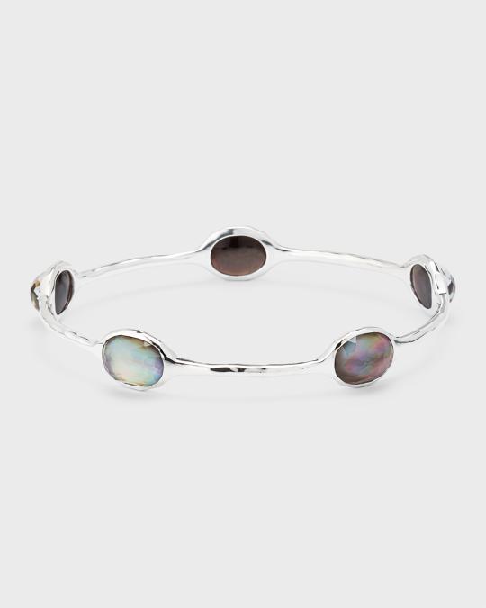 Ippolita 925 Rock Candy 5 Stone Bangle in Rock Crystal and Black Shell ...