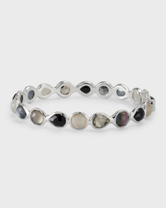 925 Rock Candy All Around Hinged Bangle in Black Tie