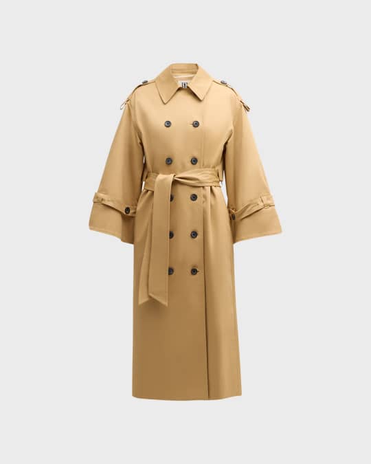Alanis Double-Breasted Cotton Twill Trench Coat