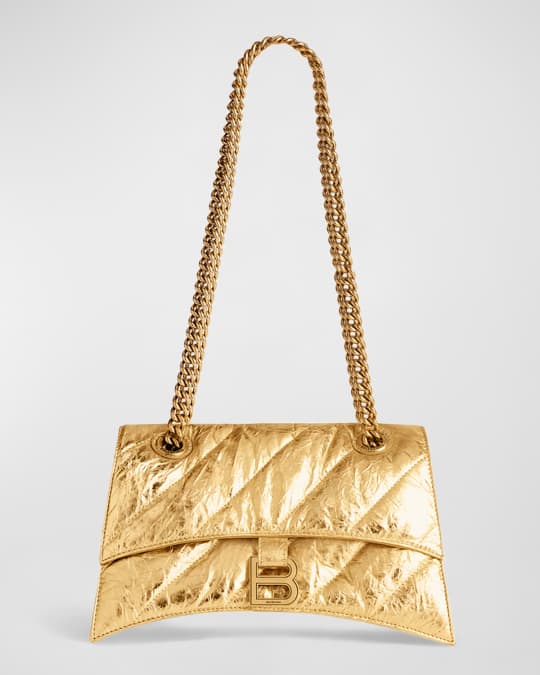 Balenciaga Crush Small Chain Bag Metallized Quilted | Neiman Balenciaga Crush Small Chain Bag Metallized Quilted | Neiman