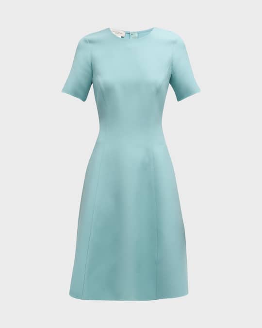 slim fit dress slacks Florida Midi Dress in Mini Navy Polka Dot main image 1