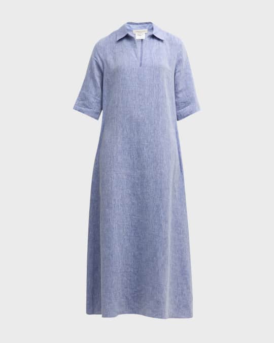 fine linen dresses White Linen Tiered Dress – A Beautiful Closet 202-394-4115 main image 0