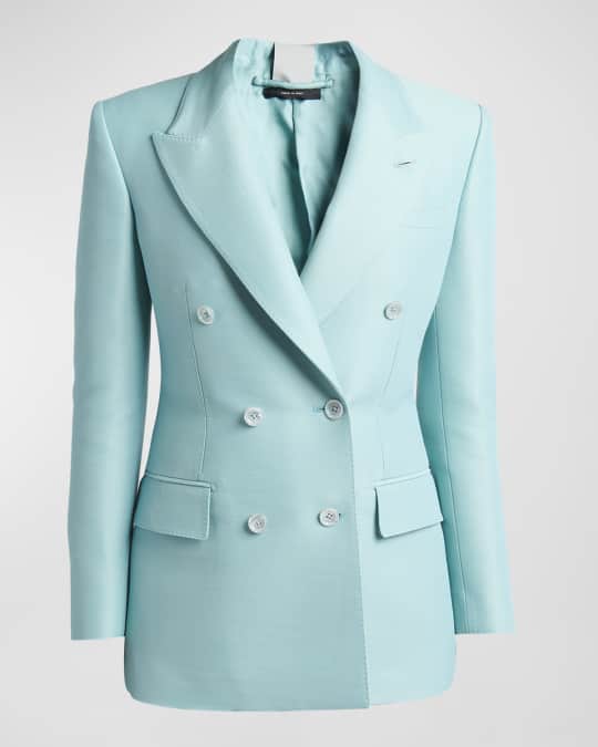 ジャケット TOM FORD DOUBLE-BREASTED WOOL JACKET TOM FORD Silk-Wool Twill Double-Breasted Jacket | Neiman Marcus