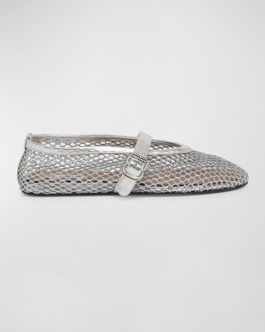 ALAIA MARY JANE SHOES IN SILVER LAMBSKIN SILVER HARDWARE