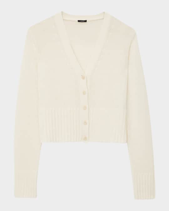 Cashmere Button-Down V-Neck Cardigan