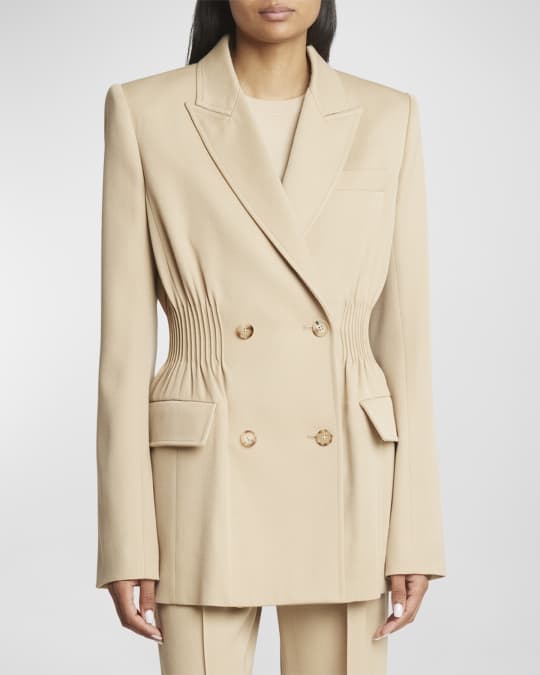 Cinched waist wool coat sales