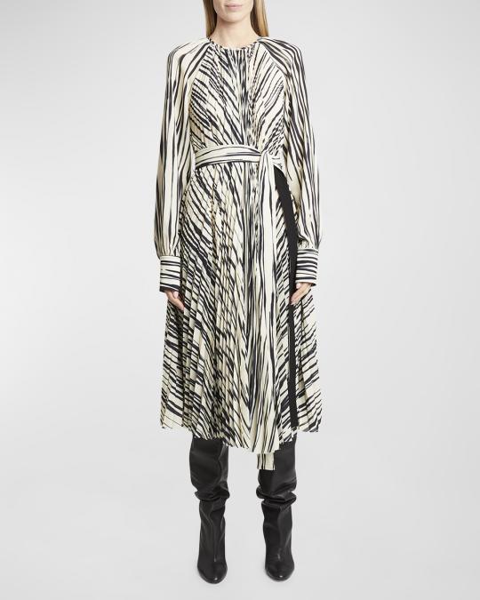 proenza schouler pleated dress Bi-Color Pleated Dress