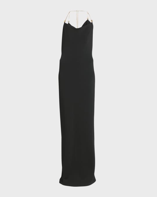white backless slip dress Sexy Open Chest Backless Chain Fishtail Dress – Meowhiskers
