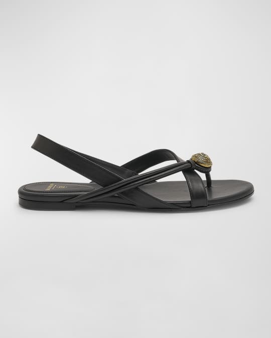【関税＆送料込み】Balmain Sandals Balmain 75MM Safety Pin-Embellished Leather Sandals | Saks