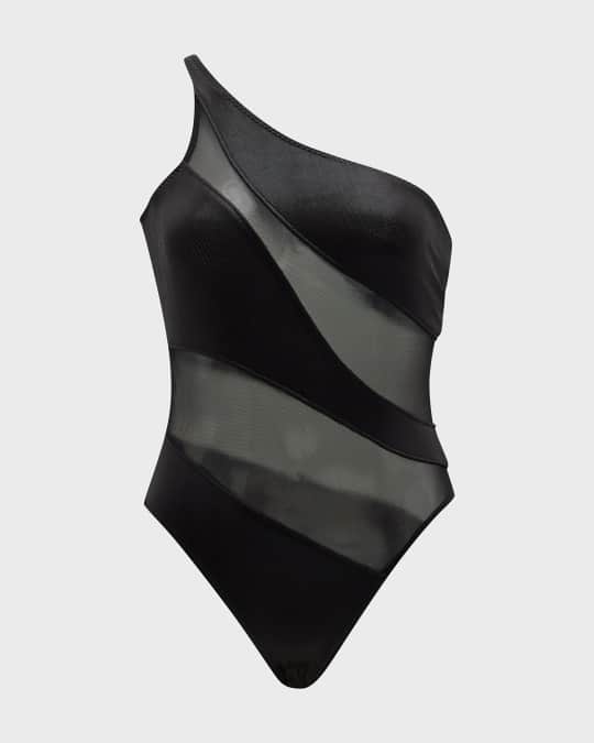 Lame Snake Mesh Mio One-Piece Swimsuit 