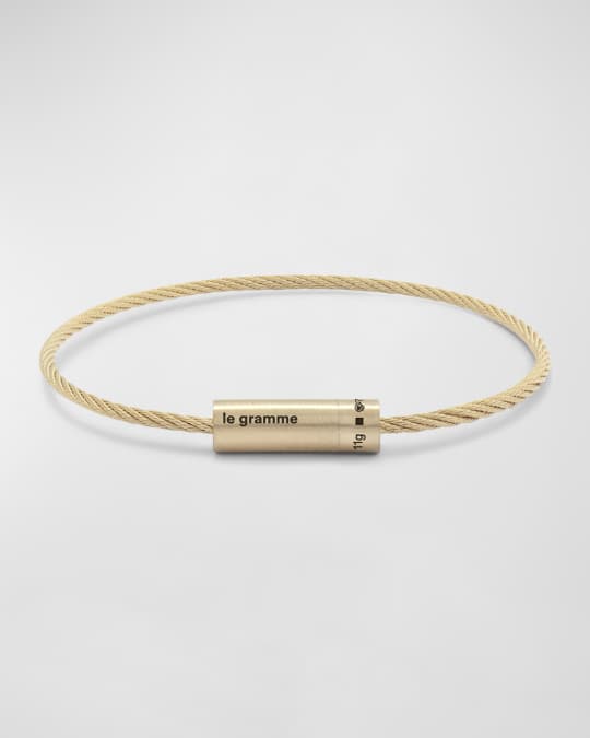 ルグラム LE GRAMME chain cable bracelet 27g Le Gramme Men's Brushed 18K Yellow Gold Cable Bracelet | Neiman Marcus