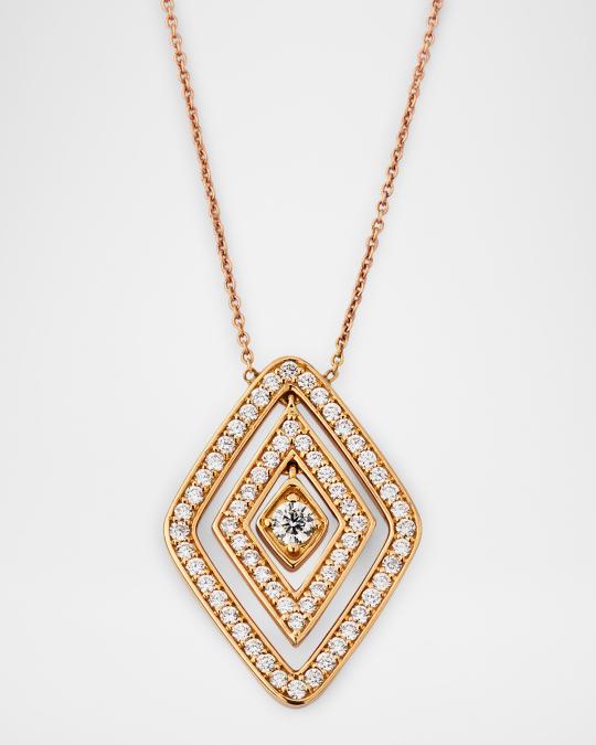 Roberto Coin 18K Rose Gold Diamond Pave Large Diamond Necklace | Neiman ...
