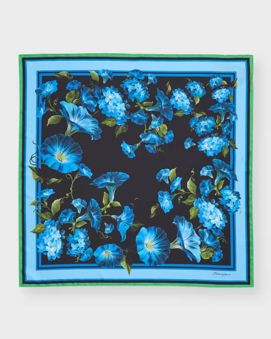 Floral Silk Twill Square Scarf 