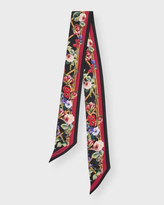 Dolce&Gabbana Floral Silk Twill Scarf | Neiman Marcus