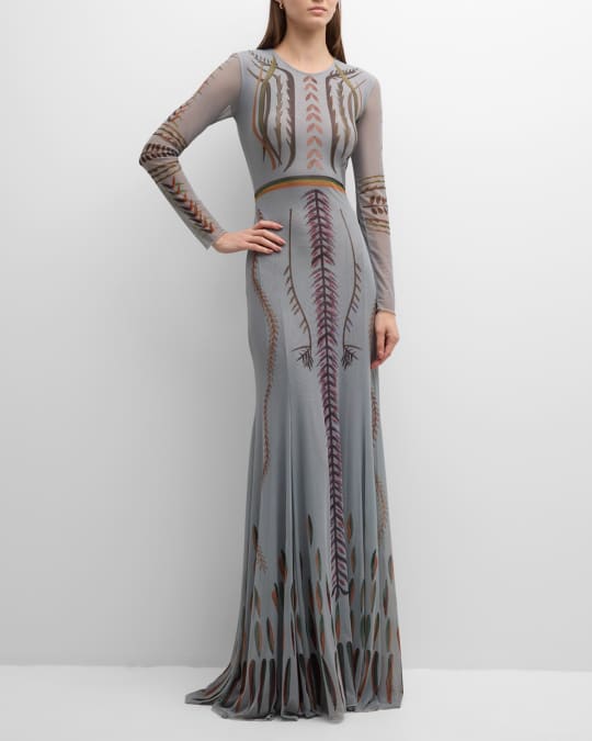 Altuzarra Valenti Long Sleeve A Line Maxi Dress Neiman Marcus