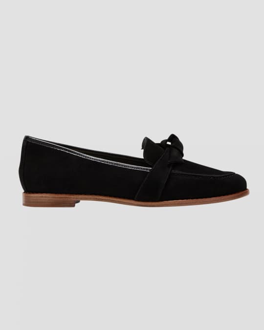 Clarita Suede Knotted Bow Loafers