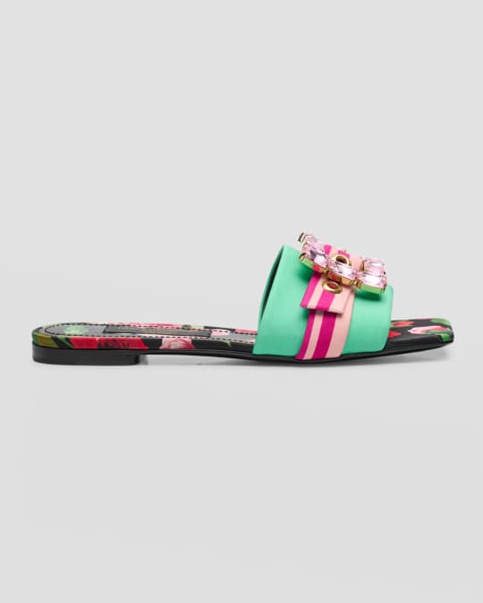 サンダル・ミュール DOLCE & GABBANA - FLIP-FLOPS WITH JEWEL EMBROIDERY Brocade mules with jewel embroidery in Multicolor for Women