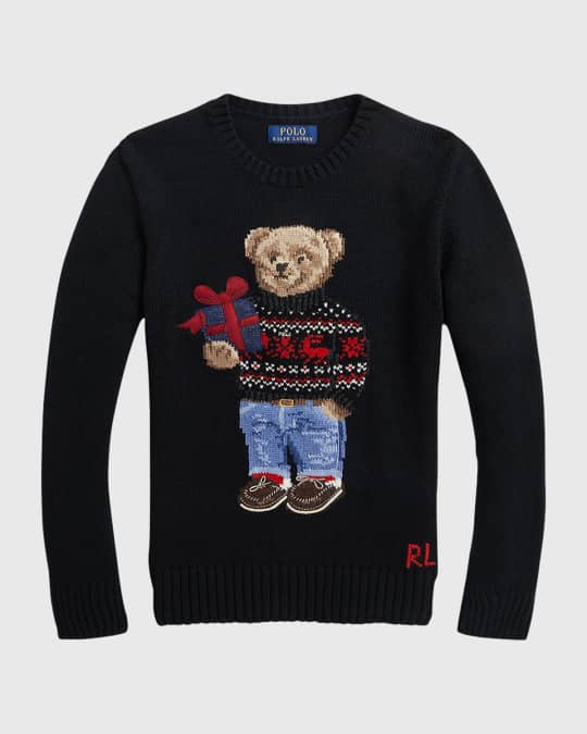 Ralph Lauren Childrenswear Boy's Festive Polo Bear Chunky Knit Sweater ...