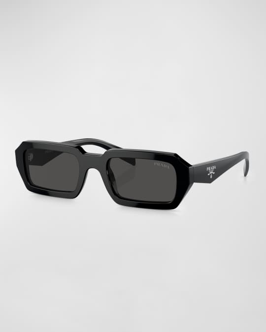 Triangle Logo Acetate Rectangle Sunglasses