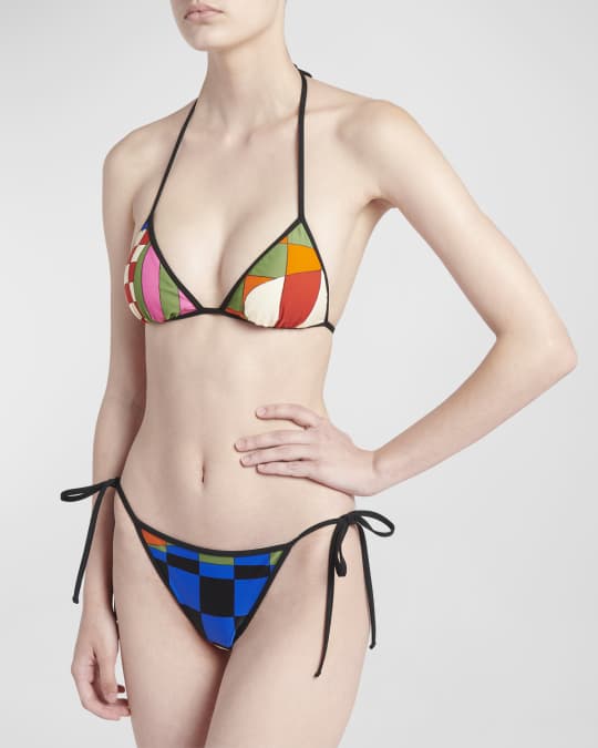 EMILIO PUCCI ビキニ 38 Pucci Abstract-Print Triangle Bikini Top | Neiman Marcus